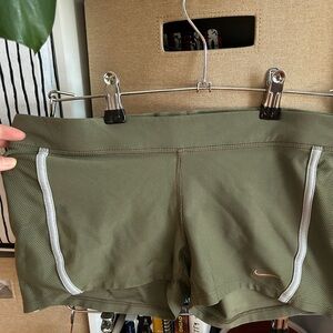 Nike Khaki Green Shorts with White Trim